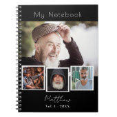 Zwart-wit fotocollage notitieboek (Voorkant)