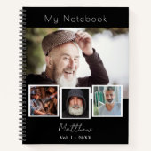 Zwart wit fotocollage notitieboek (Voorkant)