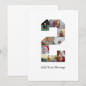 Zwart-wit fotocollage nummer 2 bedankkaart (Voorkant / Achterkant)