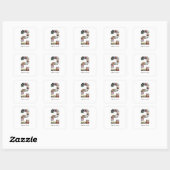 Zwart-wit fotocollage nummer 2 vierkante sticker (Vel)