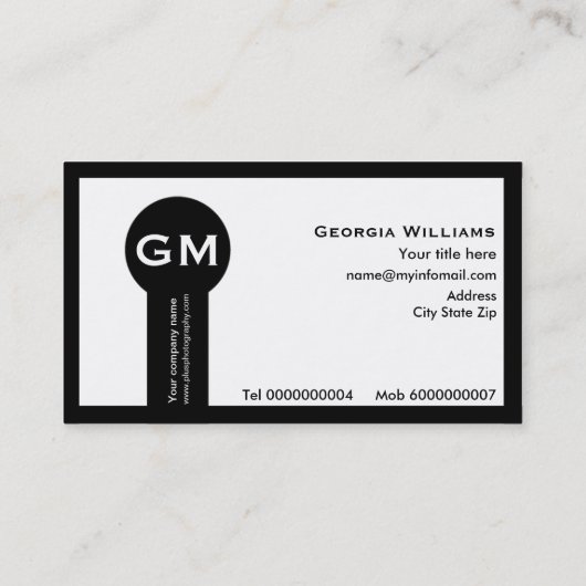 Zwart-wit Fotograaf camera Visitekaartje (Achterkant)