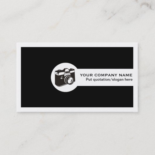 Zwart-wit Fotograaf camera Visitekaartje (Voorkant)