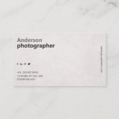 Zwart & Wit Fotograaf Minimalist Professioneel Visitekaartje (Achterkant)