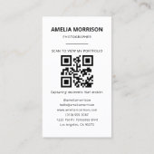 Zwart Wit Fotograaf QR Code Foto Modern Visitekaartje (Achterkant)
