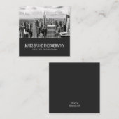 Zwart-wit Fotograaf Social Media Handle Vierkante Visitekaartje (Voorkant / Achterkant)