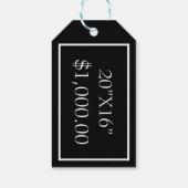 Zwart-wit fotografie Afdrukgrootte en prijs Cadeaulabel (Achterkant)