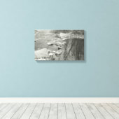 Zwart-wit Fotografie Calm River op Canvas (Insitu (Houten vloer))