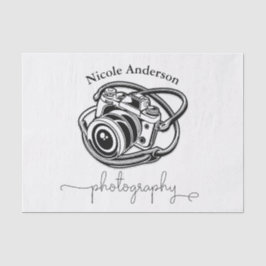 Zwart-wit fotografie Camerologo Grafisch Tissuepapier