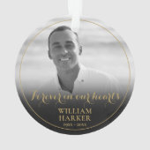 Zwart-wit fotoherdenking ornament (achterkant)