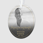 Zwart-wit fotoherdenking ornament (voorkant)