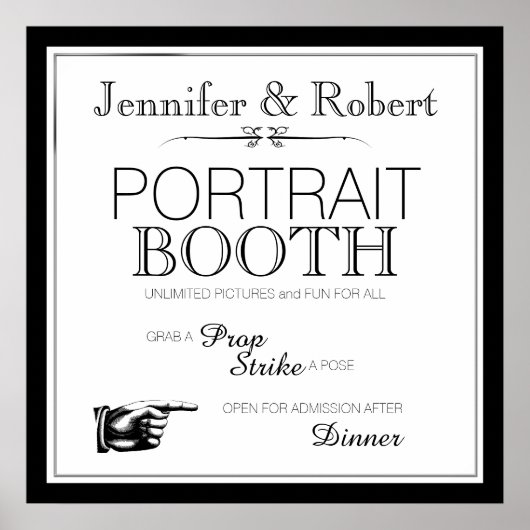 Zwart-wit Fotohokje Bord Poster (Voorkant)