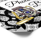 Zwart-wit Fotohokje Huwelijk Bord Poster (Hoek)