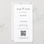 Zwart-wit fotohokje strook bladwijzer bruiloft save the date (Achterkant)