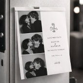 Zwart-wit Fotohouderstrook Save the Date
