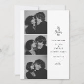 Zwart-wit Fotohouderstrook Save the Date (Voorkant)