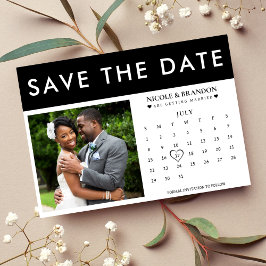 Zwart & Wit Fotokalender Bruiloft Save The Date