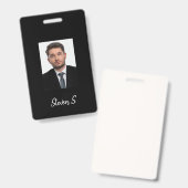 Zwart wit fotonaamplaatje badge (Voor- en achterkant)