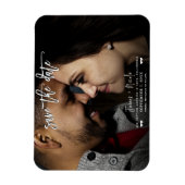 Zwart & Wit Fotoscript Sla de trouwdatum op Magneet (Verticaal)