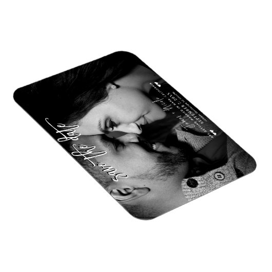 Zwart & Wit Fotoscript Sla de trouwdatum op Magneet (Rechterzijde)