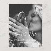 Zwart wit fotoscript Typografie Opslaan Datum (Voorkant)