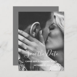 Zwart wit fotoscript Typografie Opslaan Datum