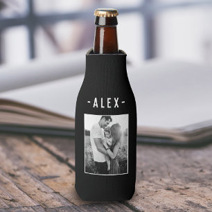 Zwart-wit fotosjabloon zwart Bier Flesjeskoeler