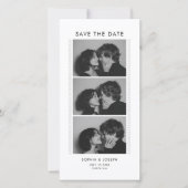 Zwart-wit fotostrip bruiloft Save the date (Voorkant)