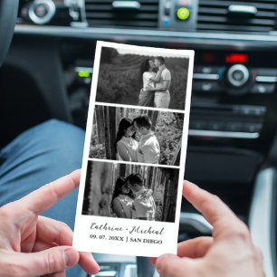Zwart-wit fotostrook kader voor een fotobooth op e save the date