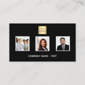 Zwart wit fototeam logo QR-code Visitekaartje (Voorkant)