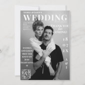 Zwart & Wit Fototijdschrift Hoesje bruiloft Kaart (Voorkant)