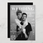 Zwart & Wit Fototijdschrift Hoesje bruiloft Kaart (Voorkant / Achterkant)