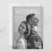 Zwart & Wit Fototijdschrift Hoesje Unique Wedding Kaart (Voorkant)