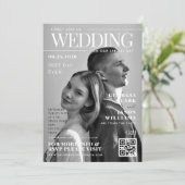 Zwart & Wit Fototijdschrift Hoesje Unique Wedding Kaart (Staand voorkant)