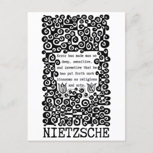 Zwart-wit FOUT citaat Nietzsche Briefkaart