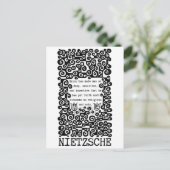 Zwart-wit FOUT citaat Nietzsche Briefkaart (Staand voorkant)