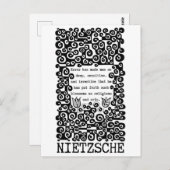 Zwart-wit FOUT citaat Nietzsche Briefkaart (Voorkant / Achterkant)
