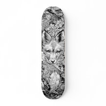 Zwart-wit Fox + natuur Schaats Deck Skateboard