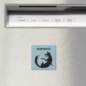 Zwart-wit Fox Tribal Tattoo Symbool Magneet (Insitu (Vaatwasser))