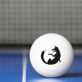 Zwart-wit Fox Tribal Tattoo Symbool Pingpongbal (Net)