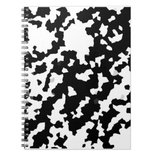 Zwart wit fractaal onregelmatig Abstract patroon Notitieboek