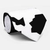 Zwart wit fractaal onregelmatig Abstract patroon Stropdas (Opgerold)