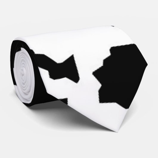 Zwart wit fractaal onregelmatig Abstract patroon Stropdas (Opgerold)