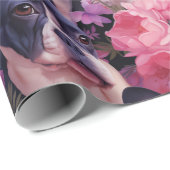 Zwart-wit franchise floraal inpakpapier (Rol Hoek)