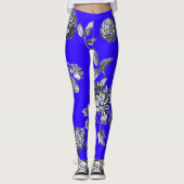 Zwart-wit, Frans Blauw flessencomplex Leggings (Voorkant)