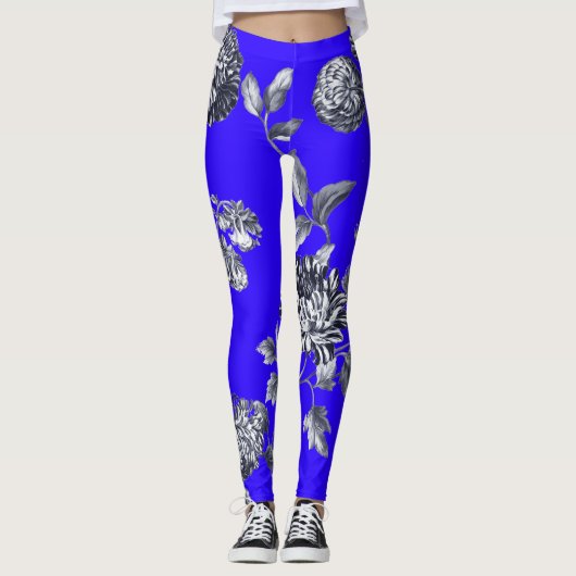 Zwart-wit, Frans Blauw flessencomplex Leggings (Voorkant)
