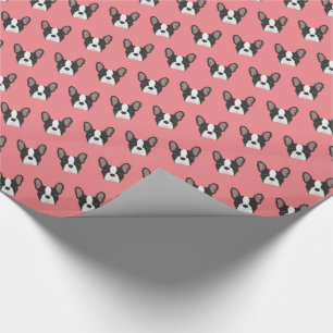 Zwart-wit Frans Bulldog inpakpapier