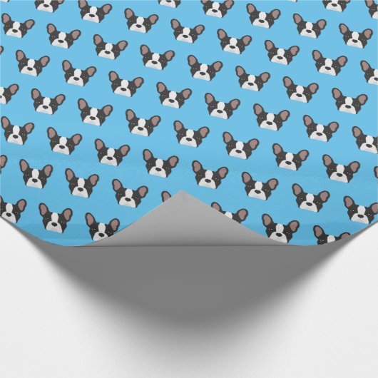 Zwart-wit Frans Bulldog inpakpapier (Hoek)