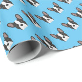 Zwart-wit Frans Bulldog inpakpapier (Rol Hoek)