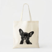 Zwart-wit, Frans Bulldog-portret Tote Bag (Voorkant)