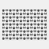 Zwart wit, Frans Bulldog Wrapping Paper Set van 3 (Voorkant)